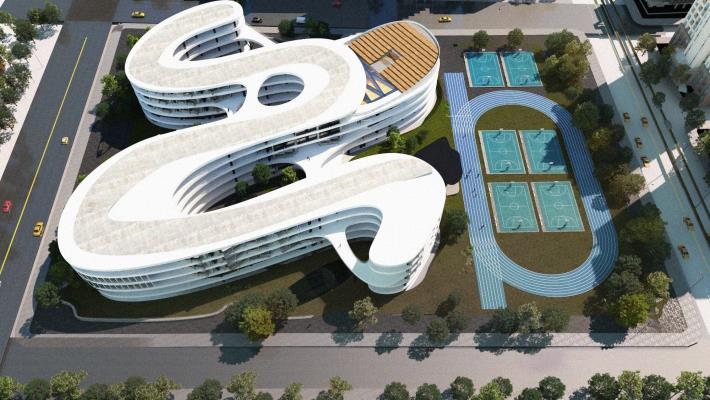 AI智慧園區旁新建文中六（國中）　傑出女建築師姜樂靜打造流動曲線校園