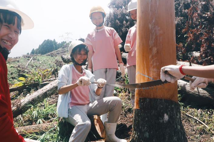 竹東國中學生走入山中體驗當木工設計師　認識保護森林理念