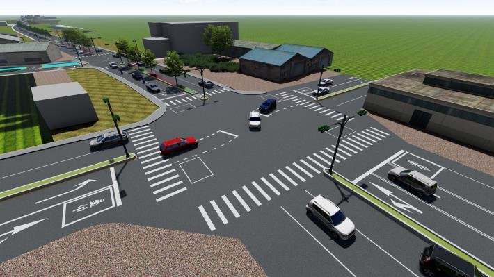 官網-新埔鎮褒忠路拓寬工程模擬圖