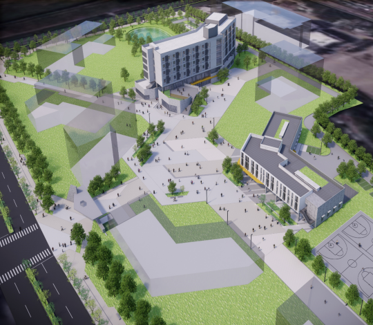 官網-國立臺灣科技大學於新竹分部國際書院大樓及先進產學中心接續工程正式重啟，計畫總經費為新臺幣 11 億元，預計將於2026年底及2028年陸續完工啟用。