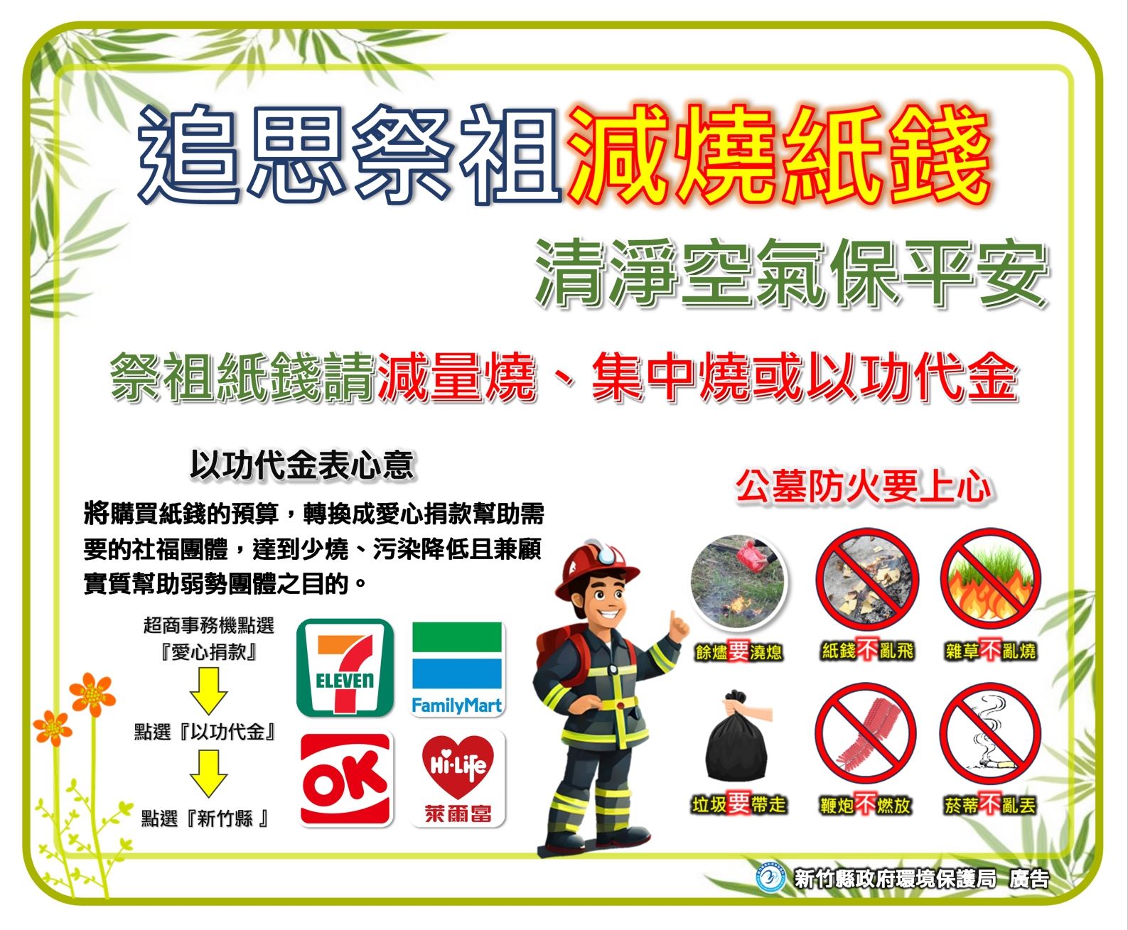 掃墓減燒宣導海報