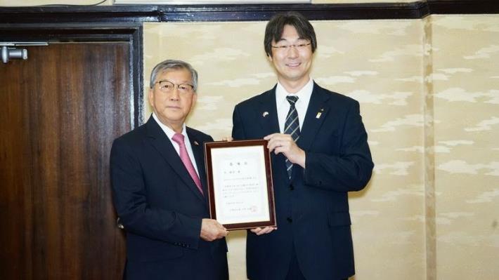 Magistrate Chiu feels honored to serve as Miyazaki Ambassador due to great dedication to Taiwan-Japan exchanges